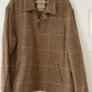 Vintage 90’s Polo by Ralph Lauren Tan Checkered Men's Golf Jacket Size XL EUC